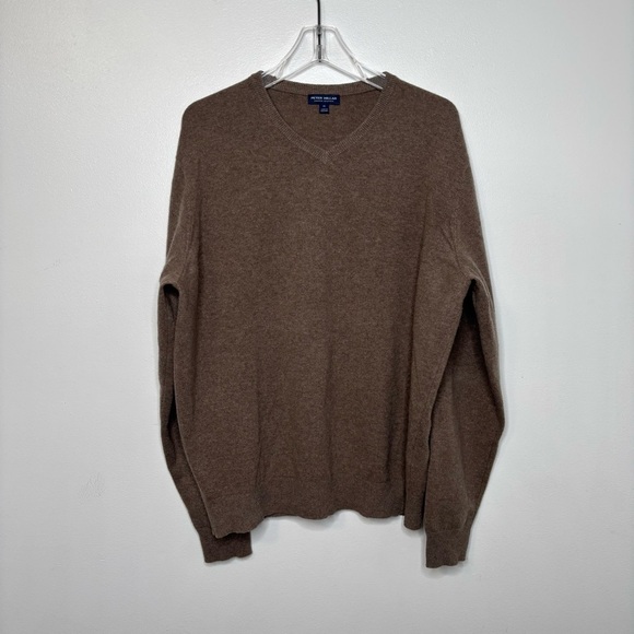 Peter Millar Other - Peter Millar Crown Crafted Merino Wool Cashmere V Neck Sweater XL Brown